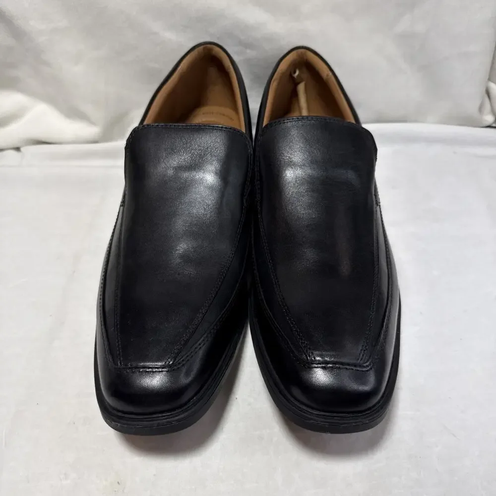 Clarks Shoes Mens 11.5W Tilden Free Loafers Black Leather Square Toe Casual Low